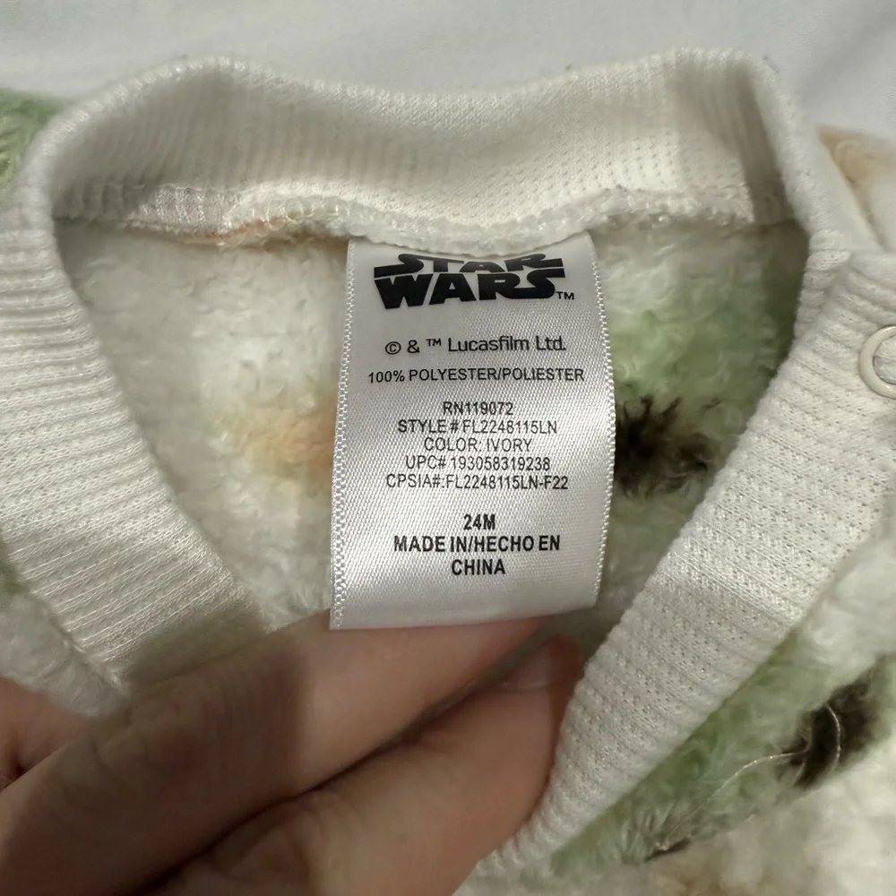 🌸406 Disney Star Wars Grogu Baby Yoda Fuzzy Sherpa Pajama Set 24M Mandalorian